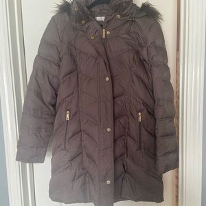 Kenneth Cole Puffer Jacket with Faux Fur Removable Hood size XL